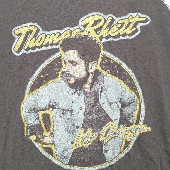 Thomas Rhett Mens 2018 Tour T-Shirt Black Large Crew Neck 3/4 Sleeve Knit - Picture 3 of 14